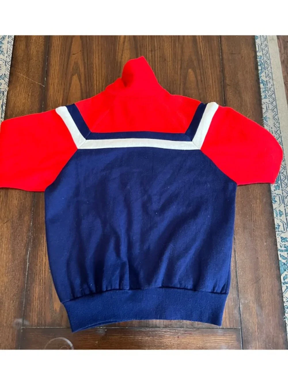 Vintage VIP Red White Blue Tracksuit Jacket Medium Full Zip Acrylic Retro 70s 80 - Picture 4 of 6